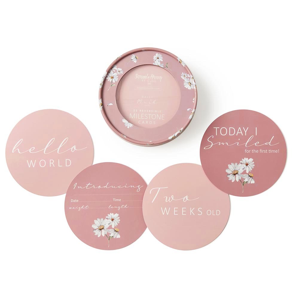 Daisy &amp; Musk Pink Reversible Milestone Cards