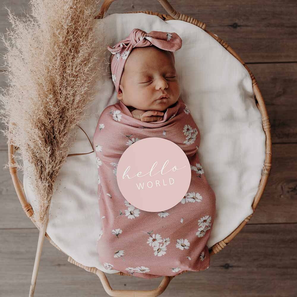 Daisy &amp; Musk Pink Reversible Milestone Cards