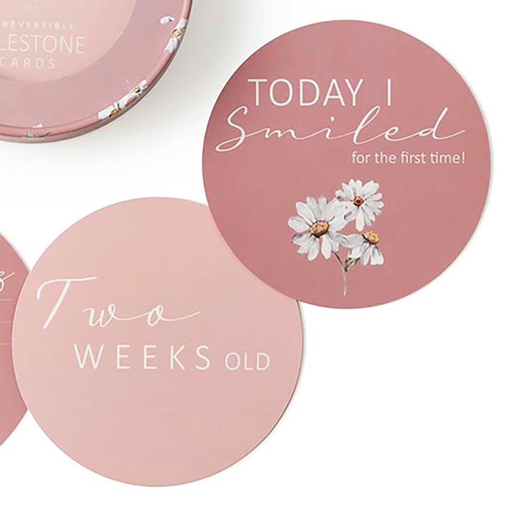 Daisy &amp; Musk Pink Reversible Milestone Cards