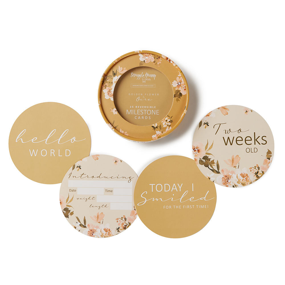 Golden Flower &amp; Ocre Reversible Milestone Cards