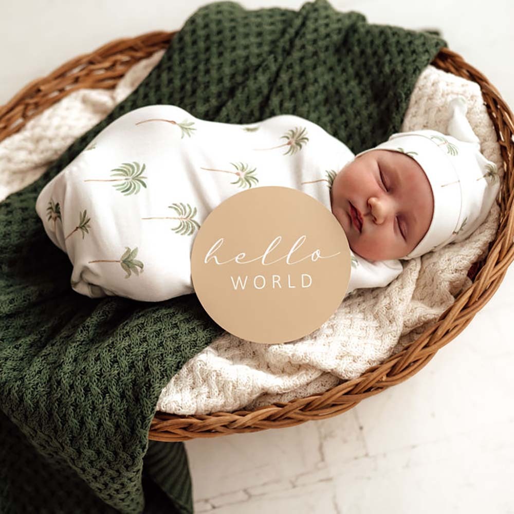 Green Palm &amp; Sand Reversible Milestone Cards