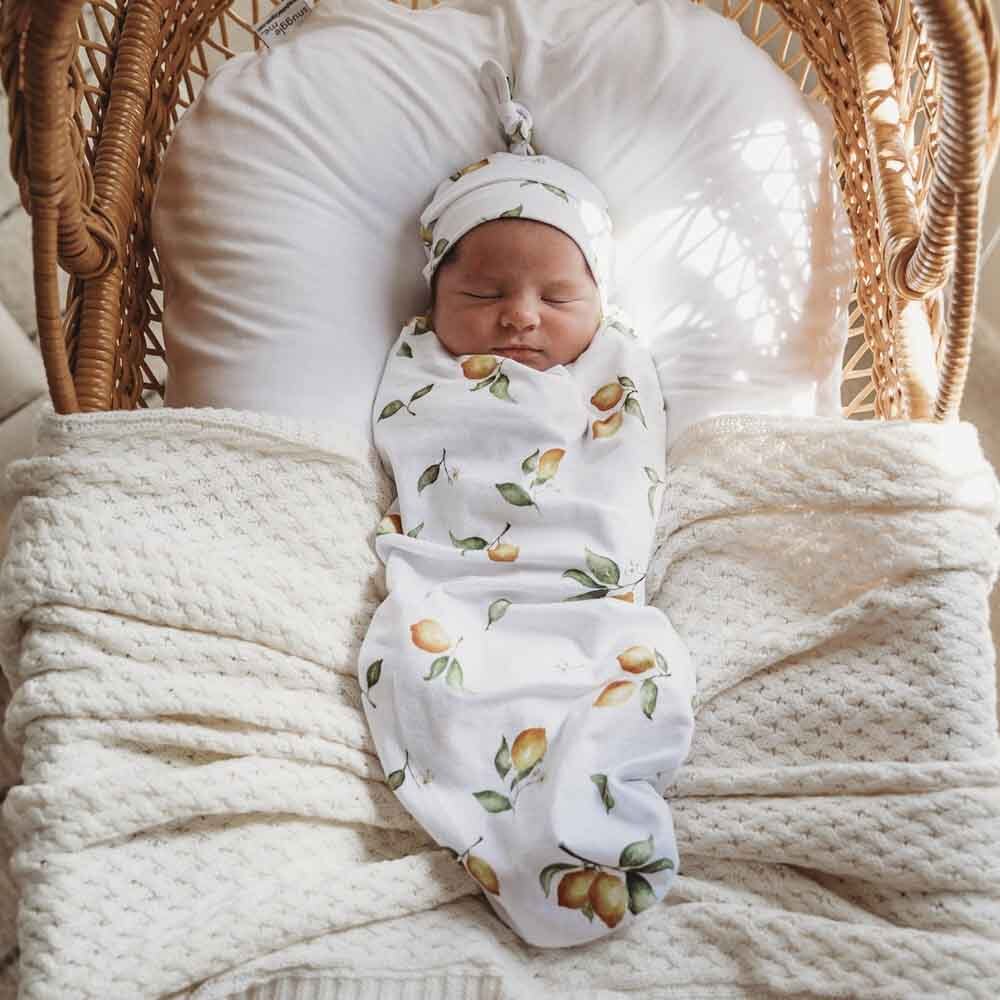 Lemon Snuggle Swaddle &amp; Beanie Set