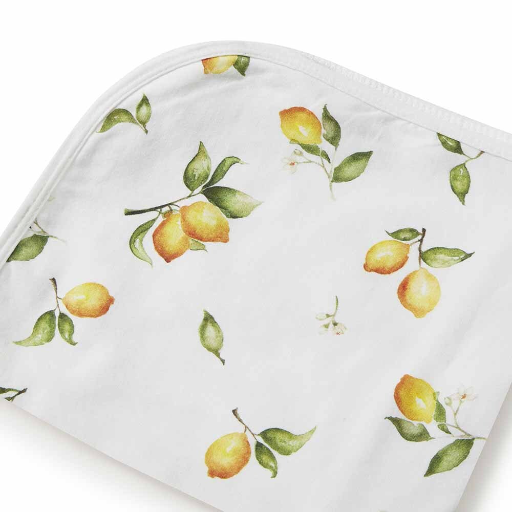 Lemon Baby Jersey Wrap &amp; Beanie Set