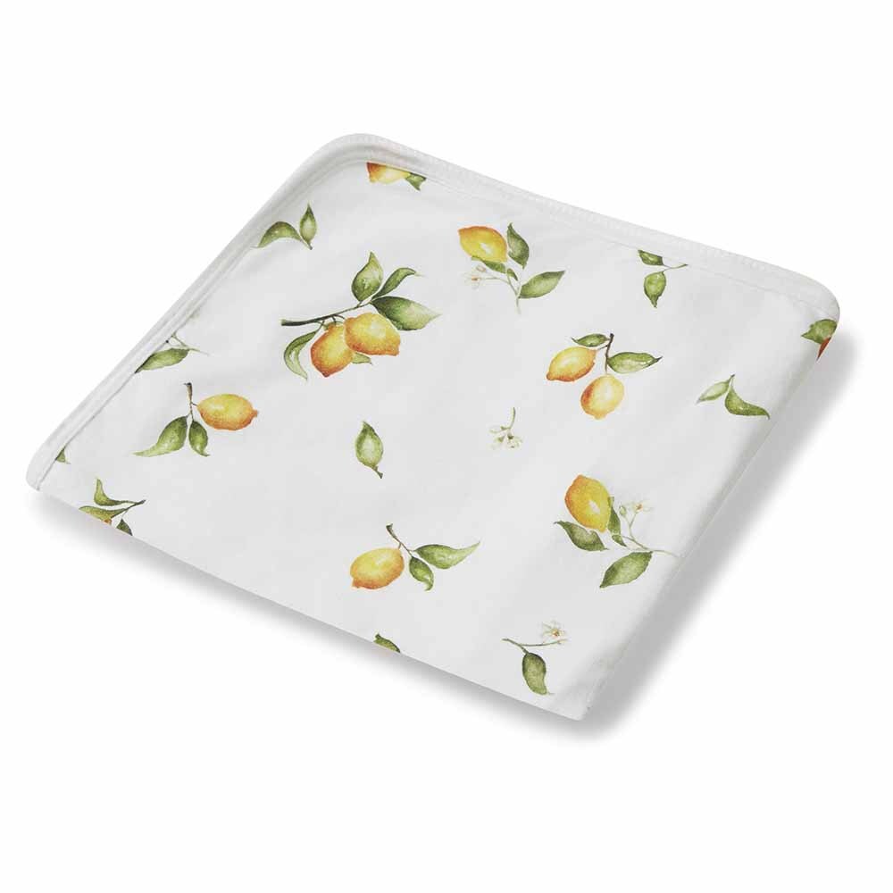 Lemon Baby Jersey Wrap &amp; Beanie Set