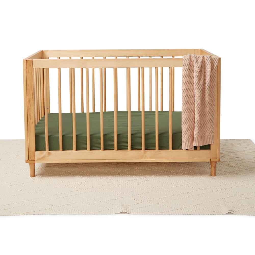 Olive Fitted Cot Sheet