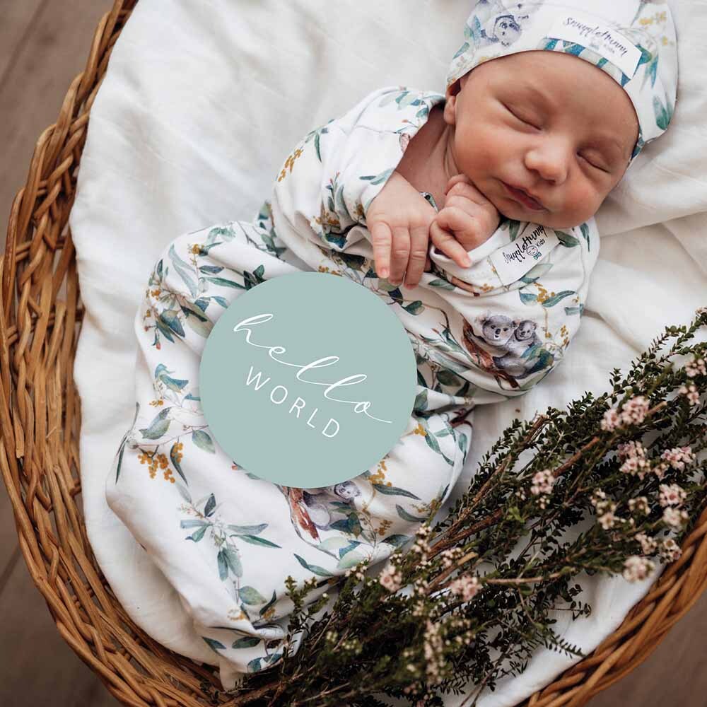 Eucalypt Snuggle Swaddle &amp; Beanie Set