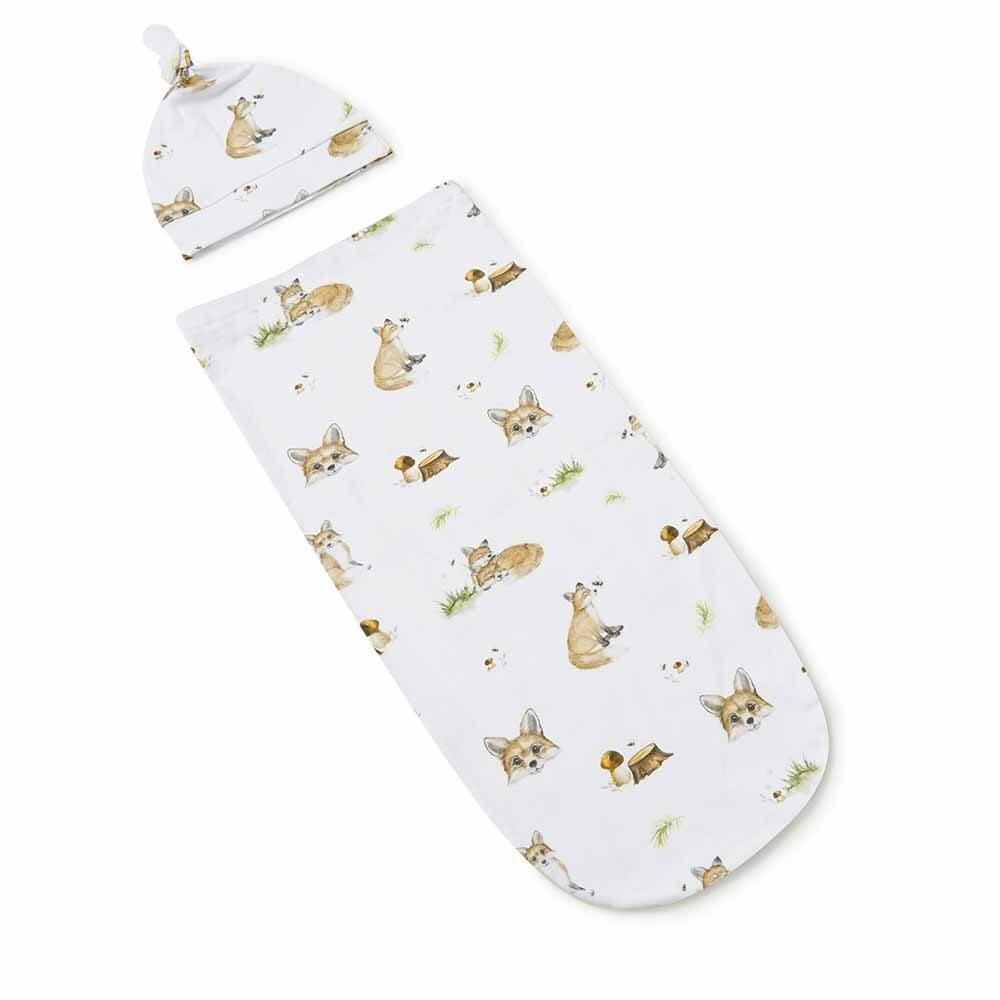 Fox Snuggle Swaddle &amp; Beanie Set