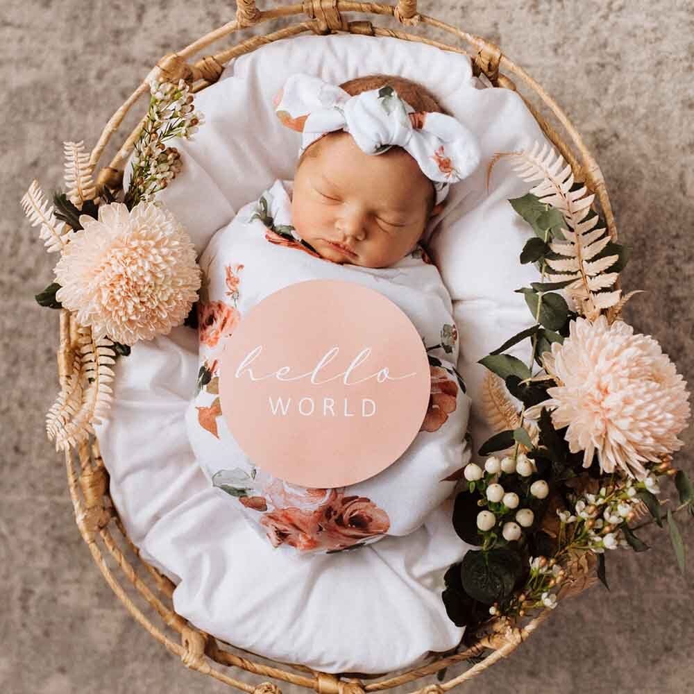 Rosebud Snuggle Swaddle &amp; Topknot Set