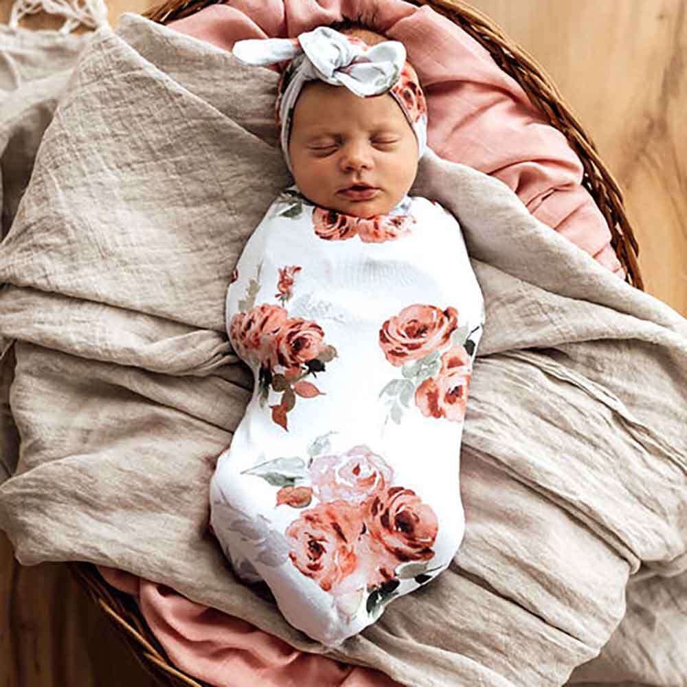 Rosebud Snuggle Swaddle &amp; Topknot Set