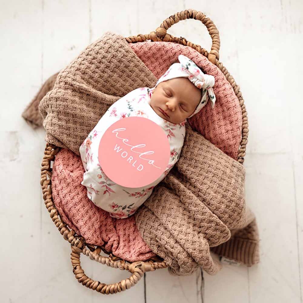 Camille Organic Snuggle Swaddle &amp; Topknot Set