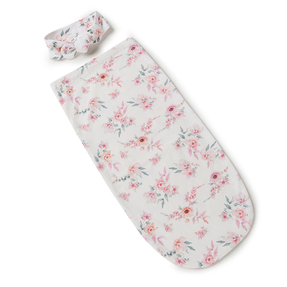 Camille Organic Snuggle Swaddle &amp; Topknot Set