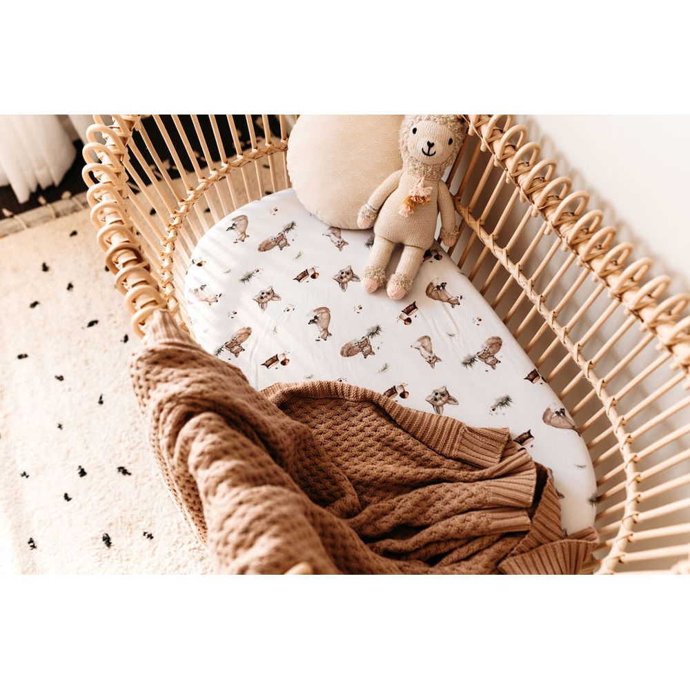 Hazelnut Diamond Knit Organic Baby Blanket