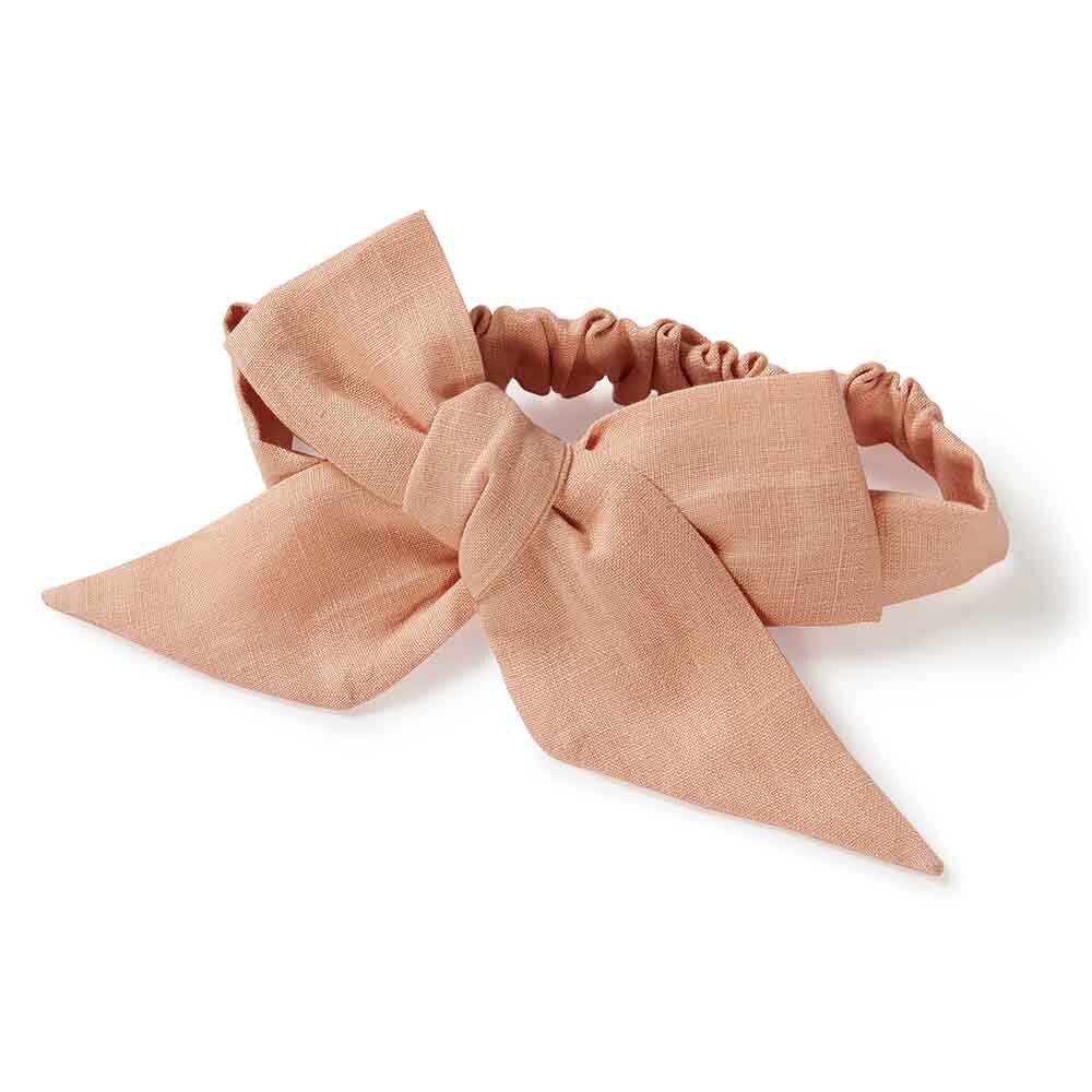 Rust Pre-Tied Linen Bow - Baby &amp; Toddler