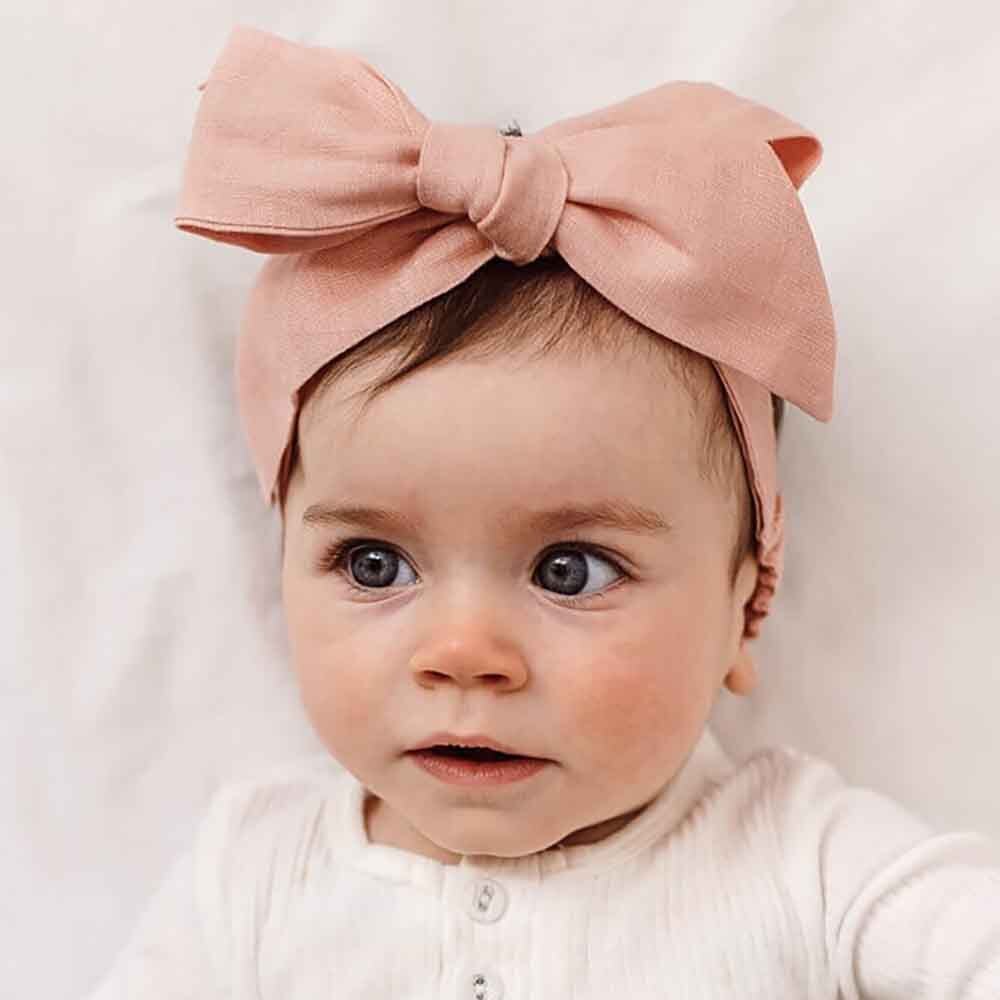 Rust Pre-Tied Linen Bow - Baby &amp; Toddler