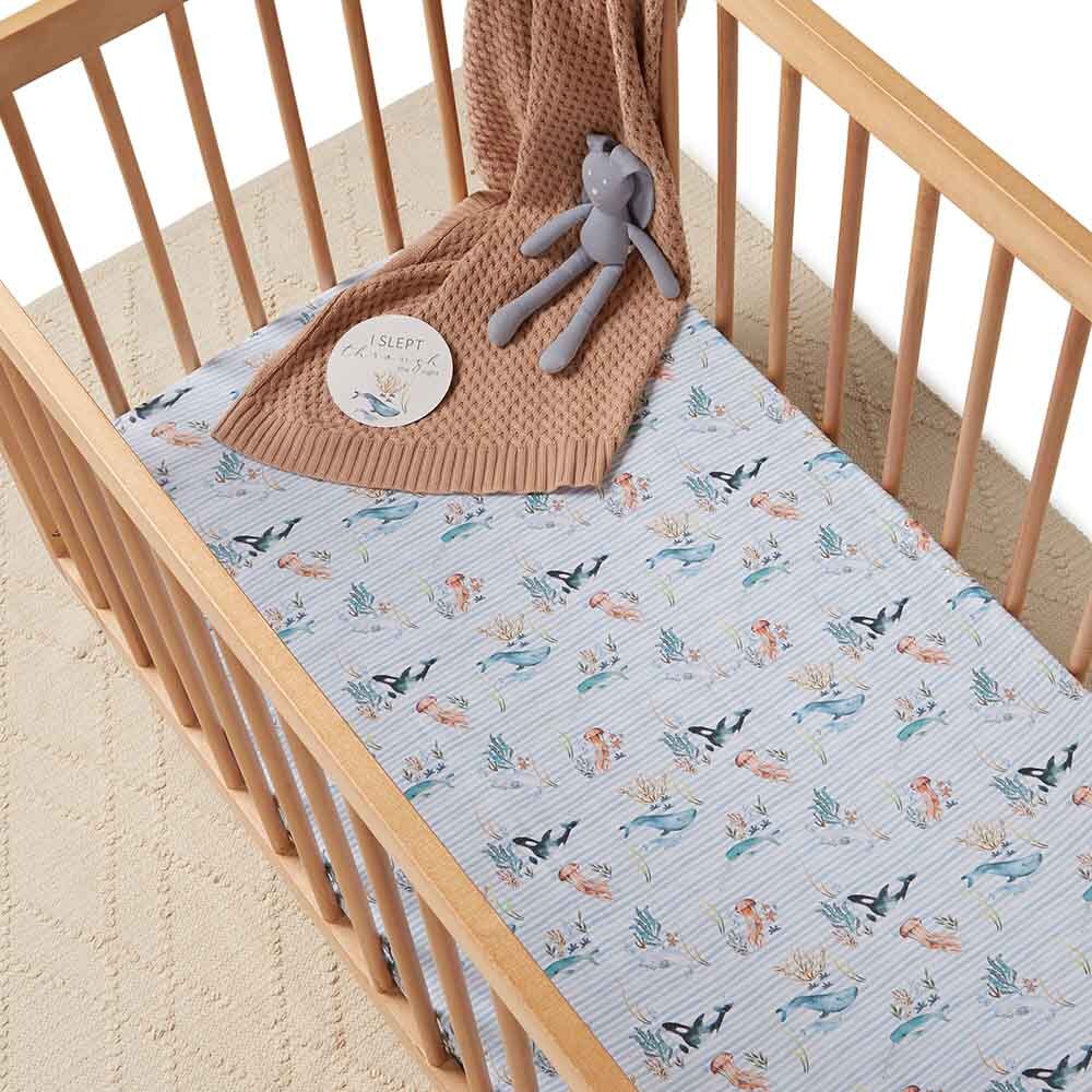 Whale Fitted Cot Sheet