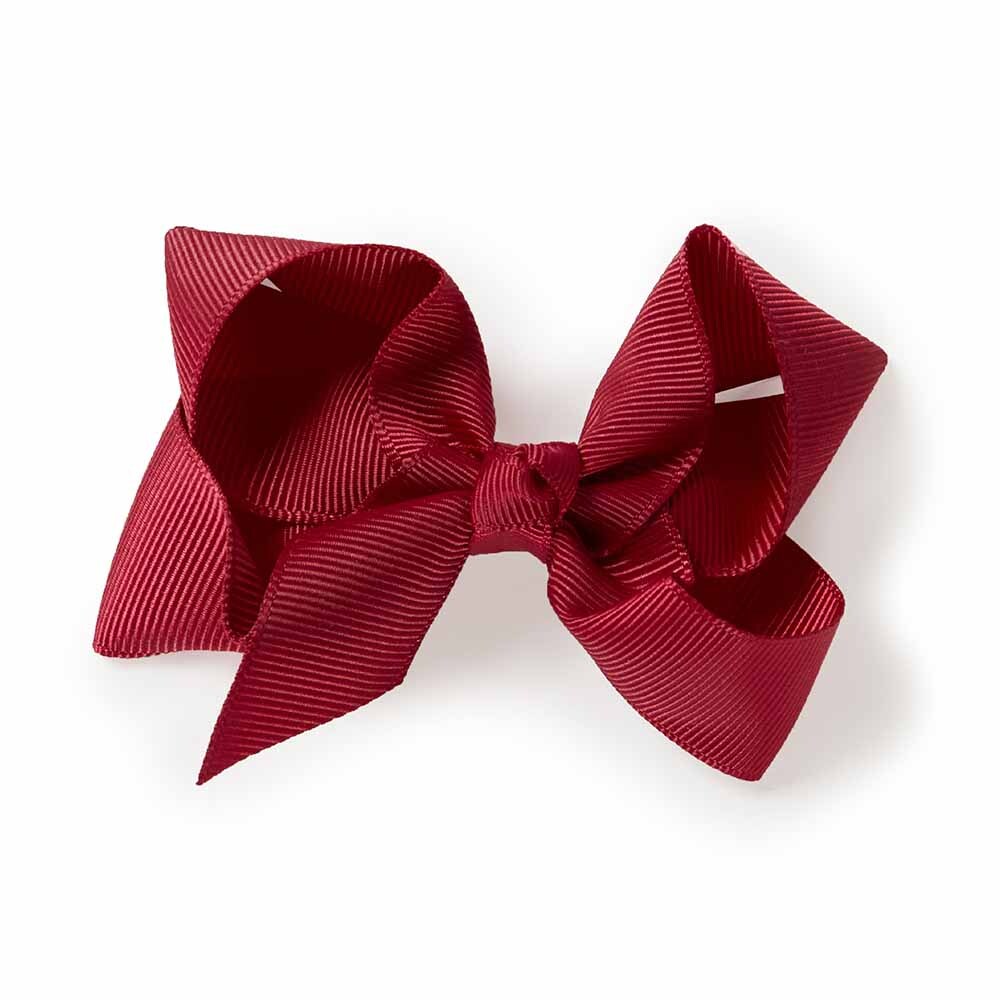 Burgundy Bow Hair Clip