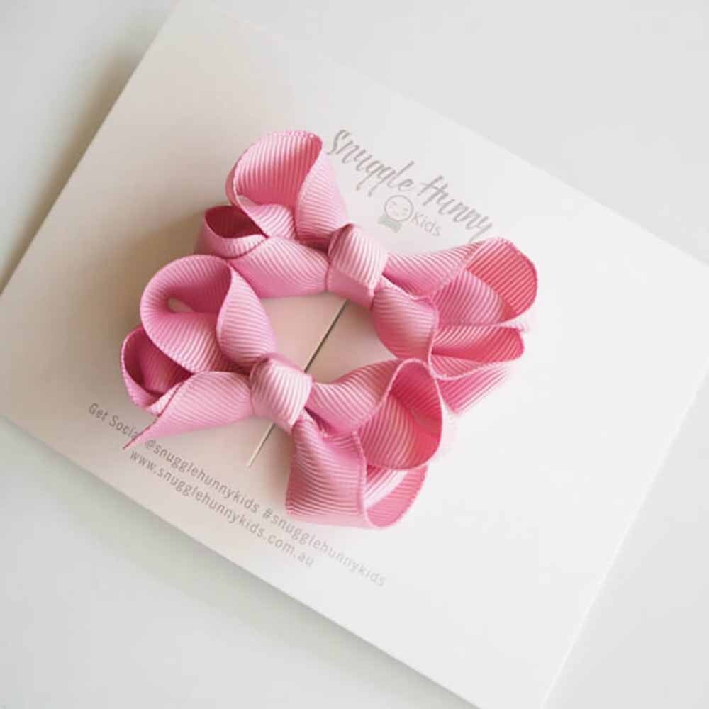 Dusty Pink Piggy Tail Hair Clips - Pair