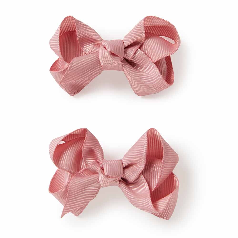 Dusty Pink Piggy Tail Hair Clips - Pair