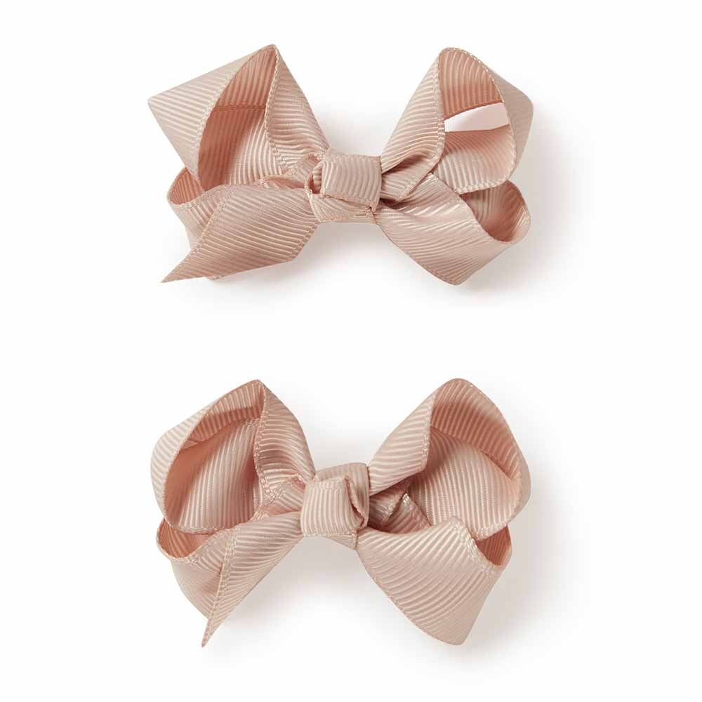 Nude Piggy Tail Hair Clips - Pair