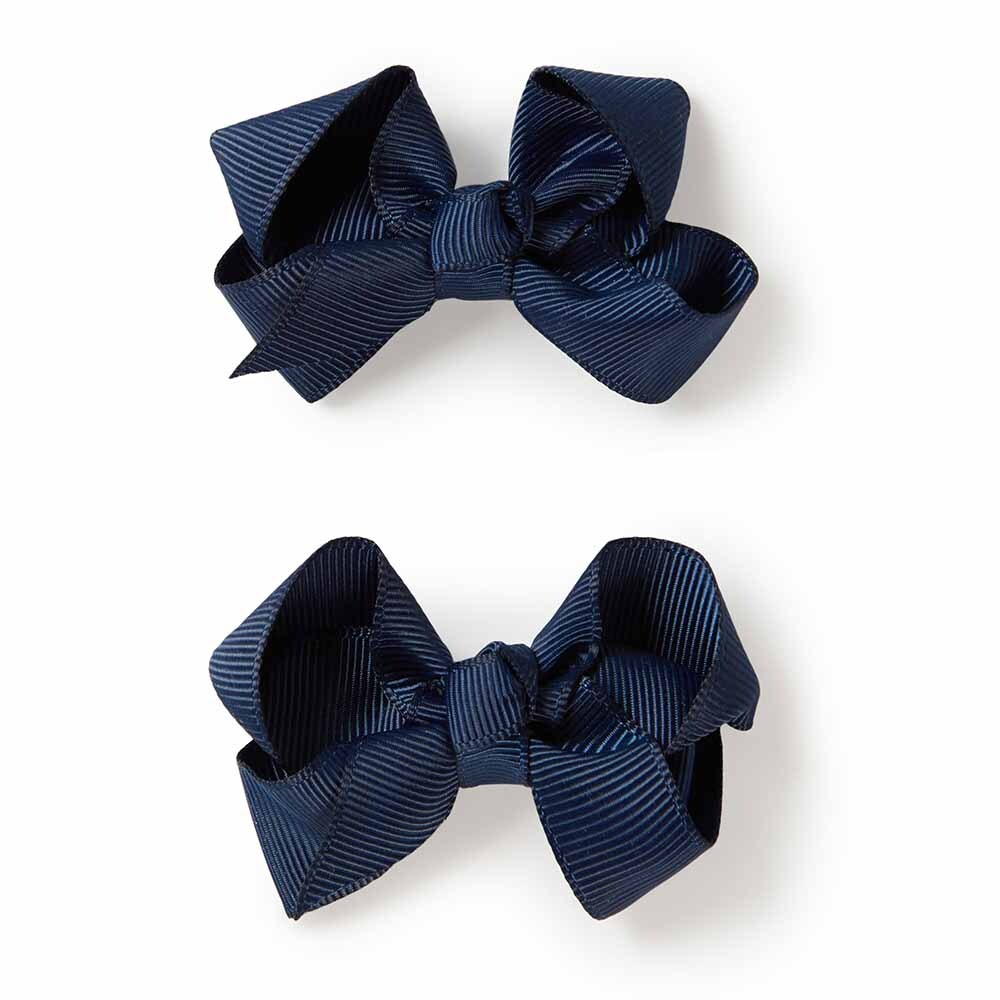 Navy Blue Piggy Tail Hair Clips - Pair