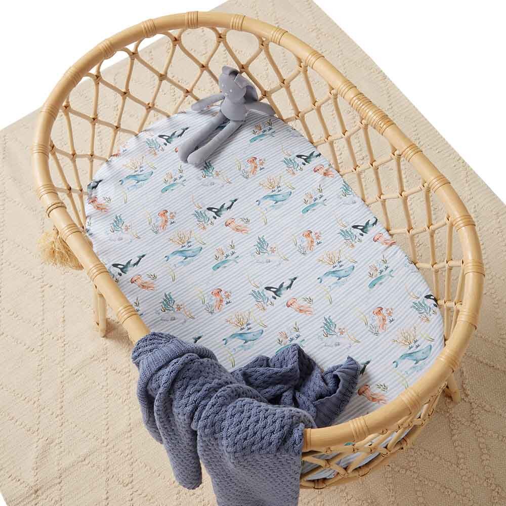 Whale Bassinet Sheet / Change Pad Cover