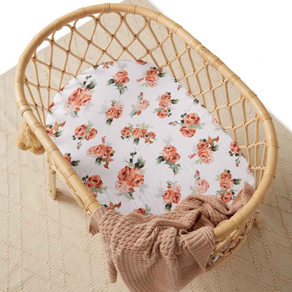Rosebud Bassinet Sheet / Change Pad Cover
