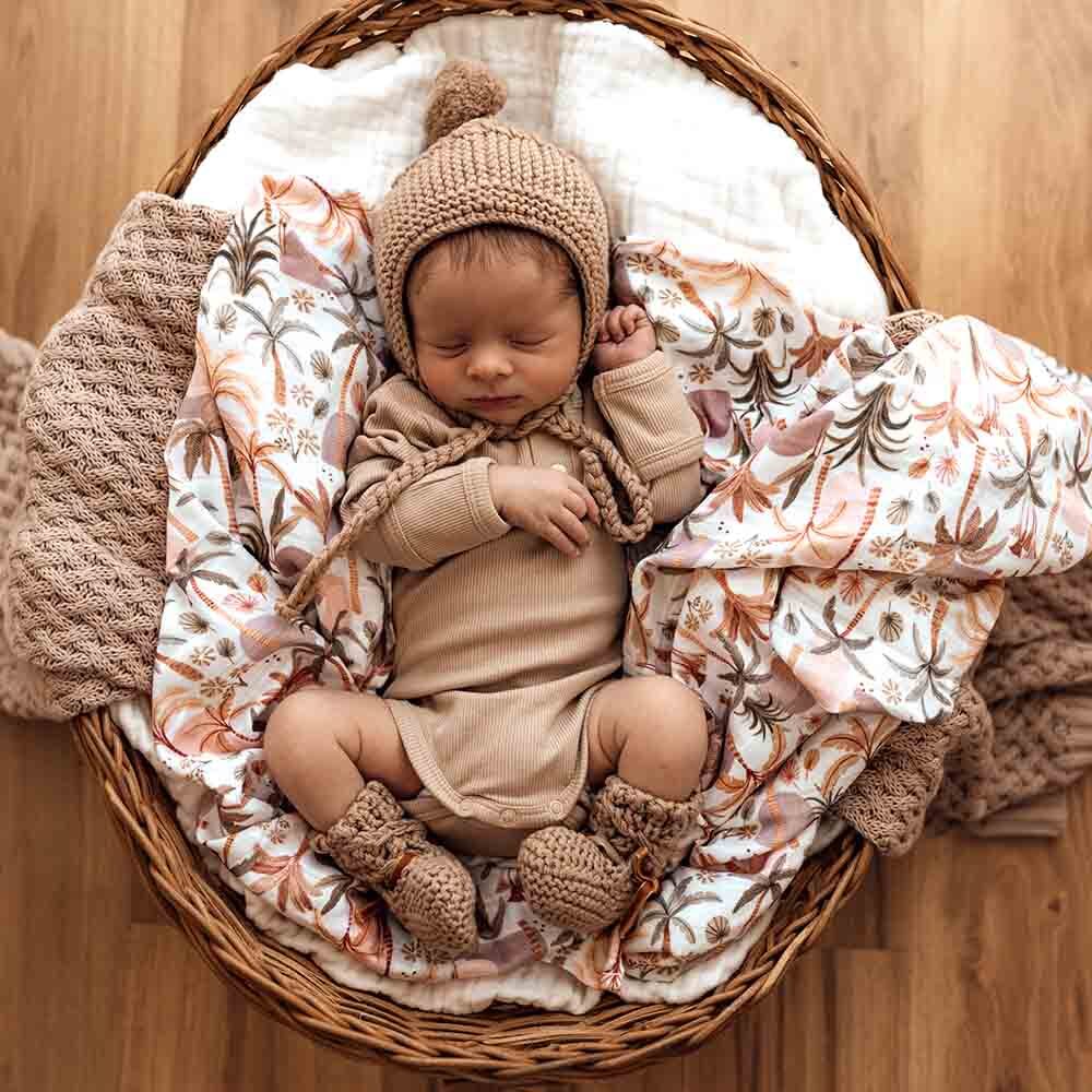Fawn Merino Wool Bonnet &amp; Booties