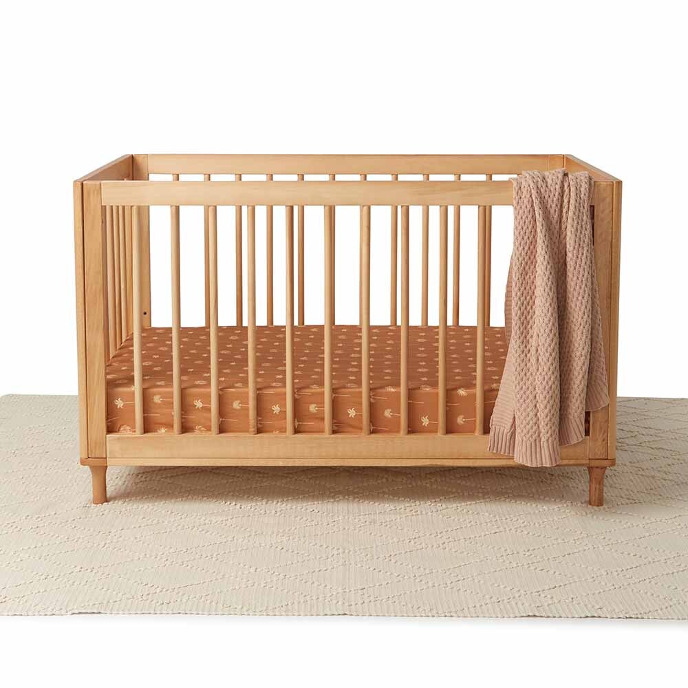 Bronze Palm Fitted Cot Sheet