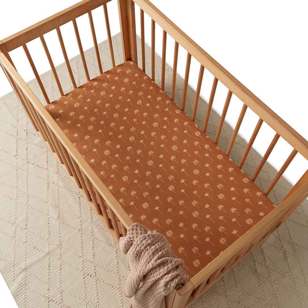 Bronze Palm Fitted Cot Sheet