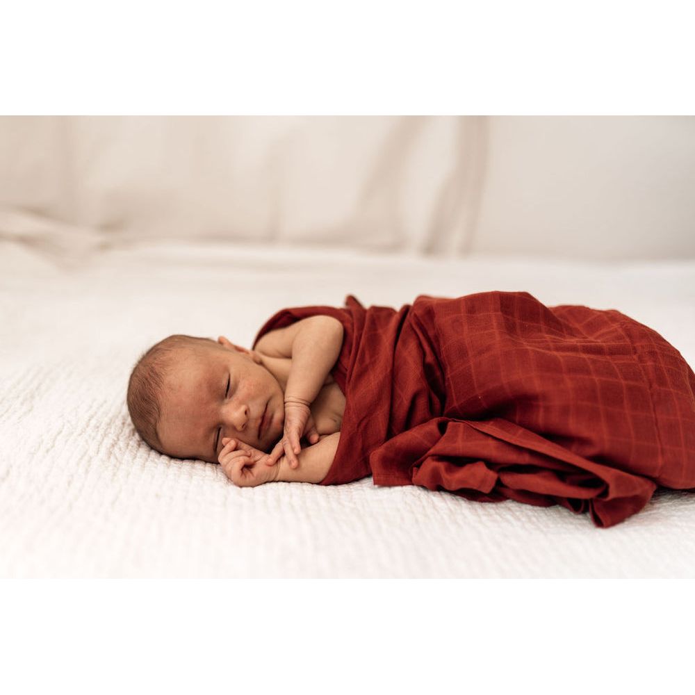 Rust Organic Muslin Wrap