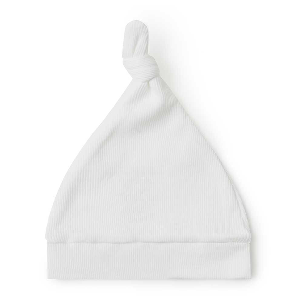 Milk Ribbed Organic Knotted Beanie