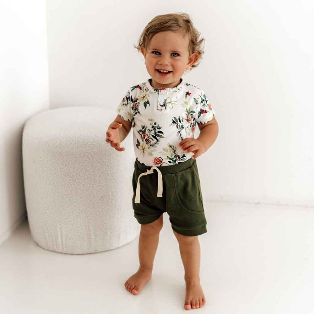 Festive Berry Short Sleeve Organic Bodysuit - Limited Edition