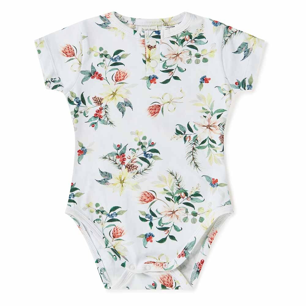 Festive Berry Short Sleeve Organic Bodysuit - Limited Edition