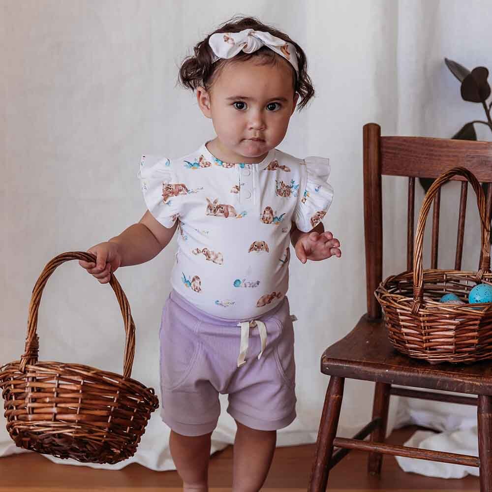 Easter Short Sleeve Organic Bodysuit with Frill