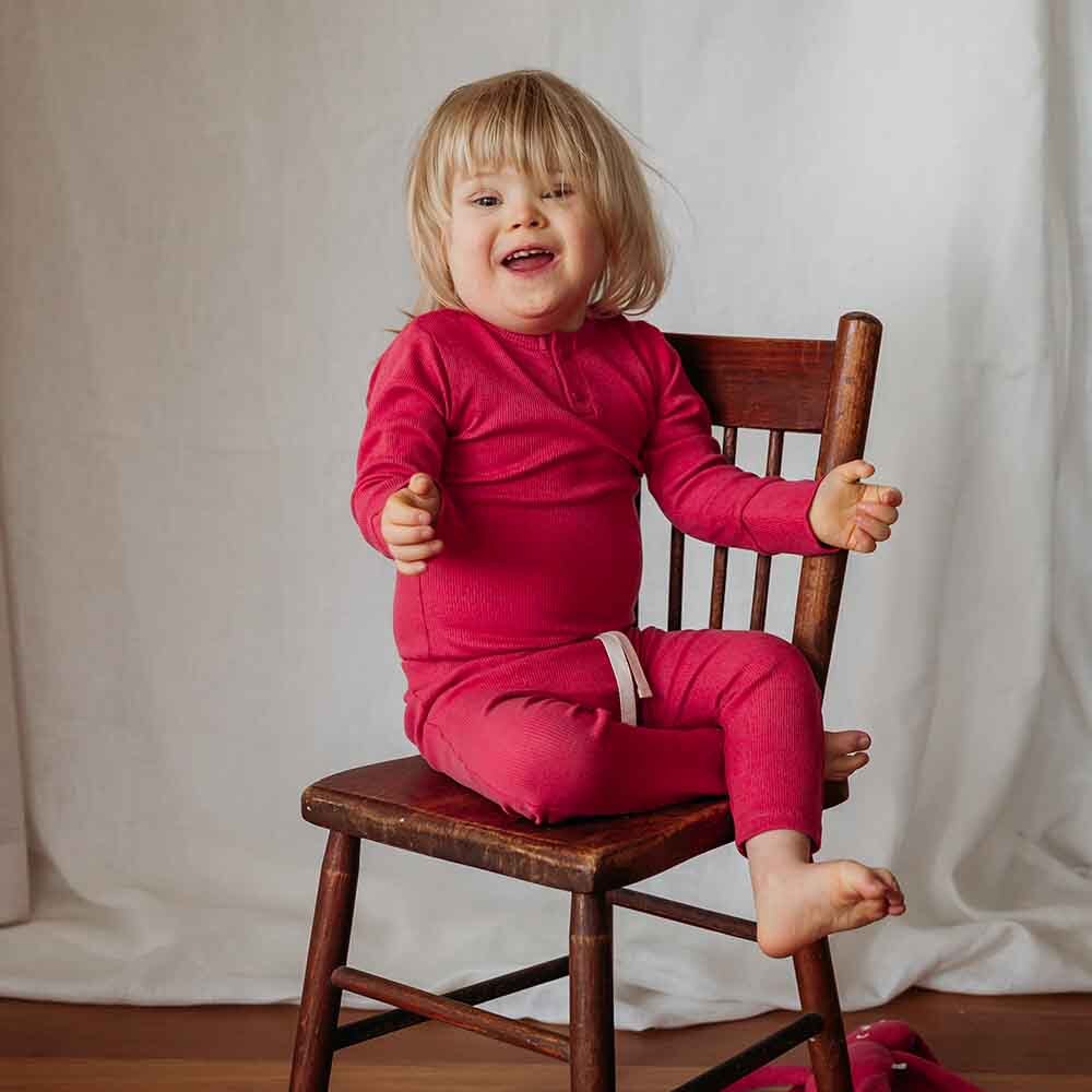 Hibiscus Long Sleeve Organic Bodysuit