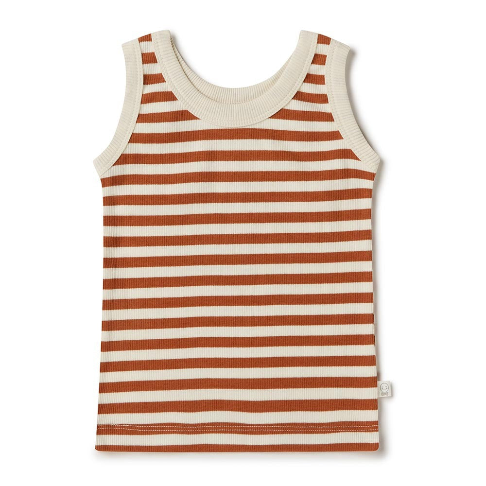 Biscuit Stripe Organic Singlet