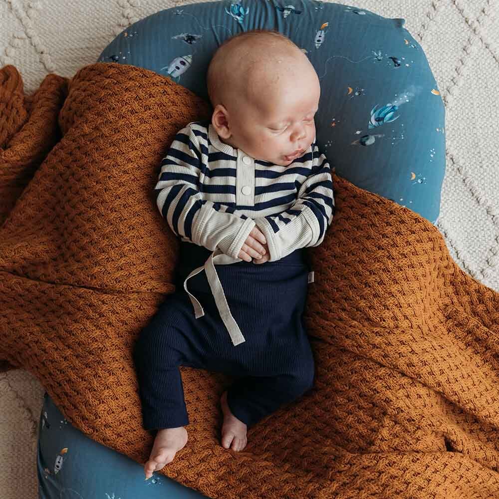 Moonlight Stripe Long Sleeve Organic Bodysuit