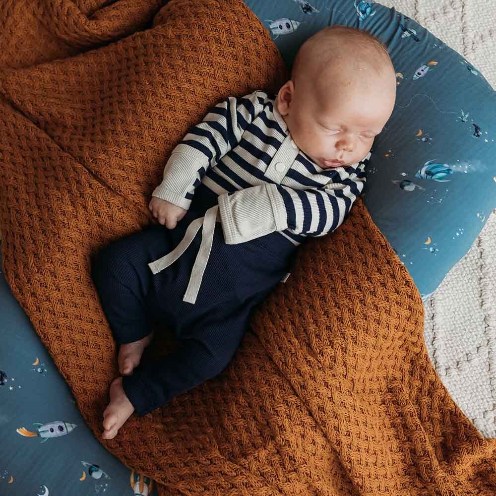 Moonlight Stripe Long Sleeve Organic Bodysuit