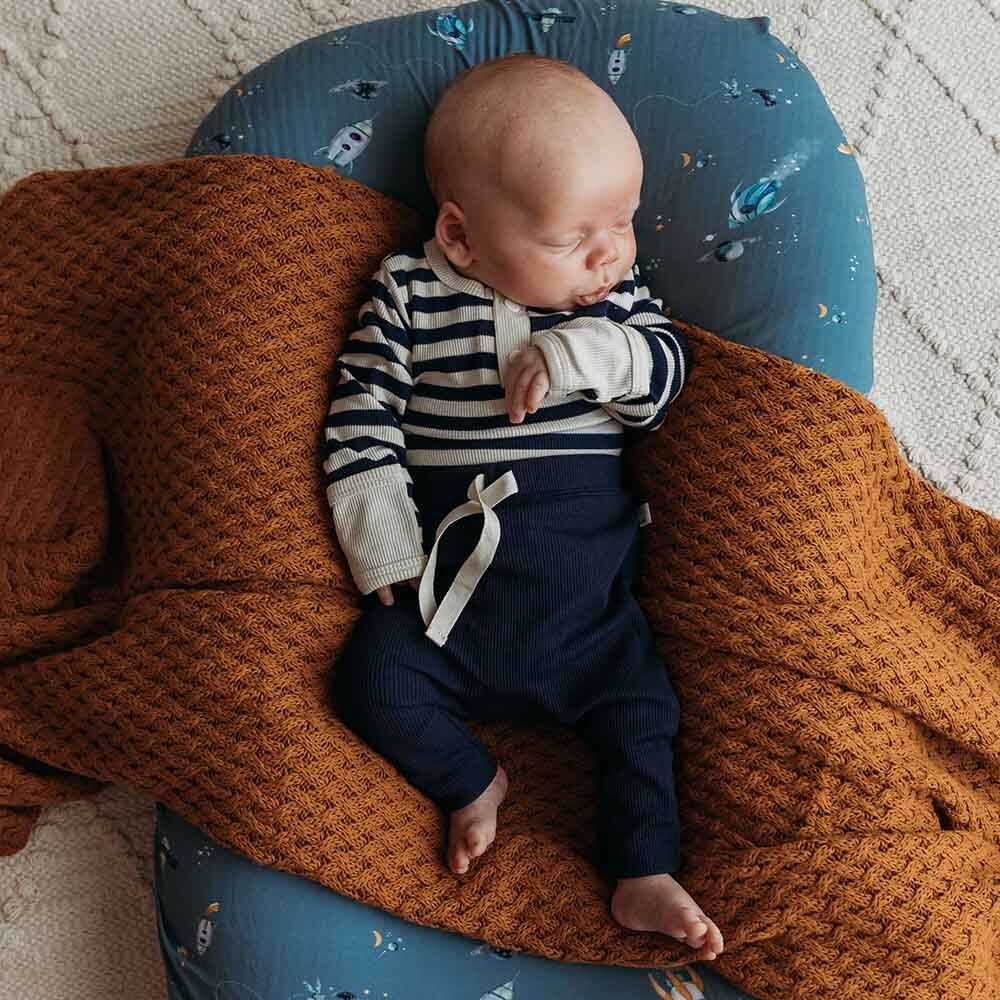 Moonlight Stripe Long Sleeve Organic Bodysuit