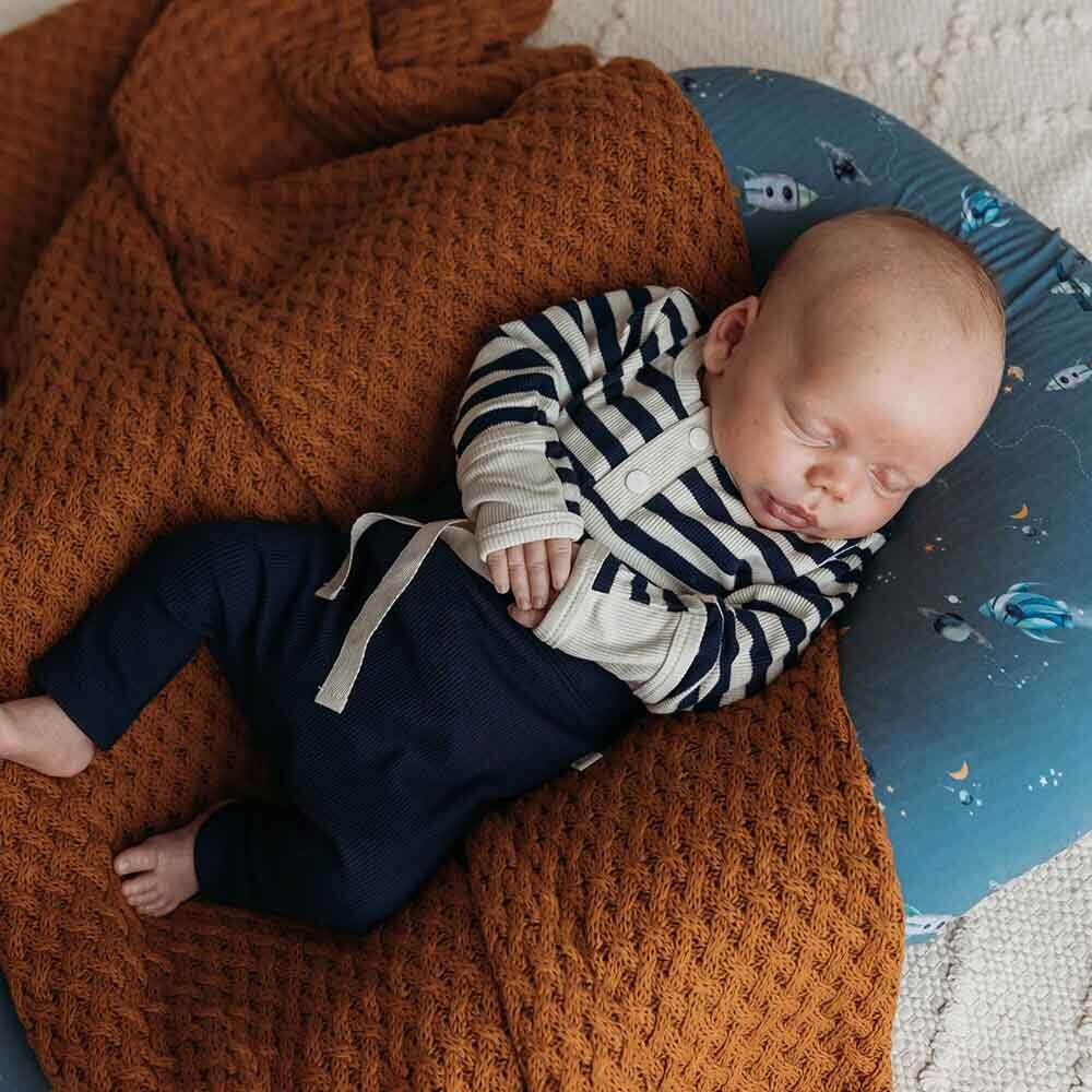Moonlight Stripe Long Sleeve Organic Bodysuit