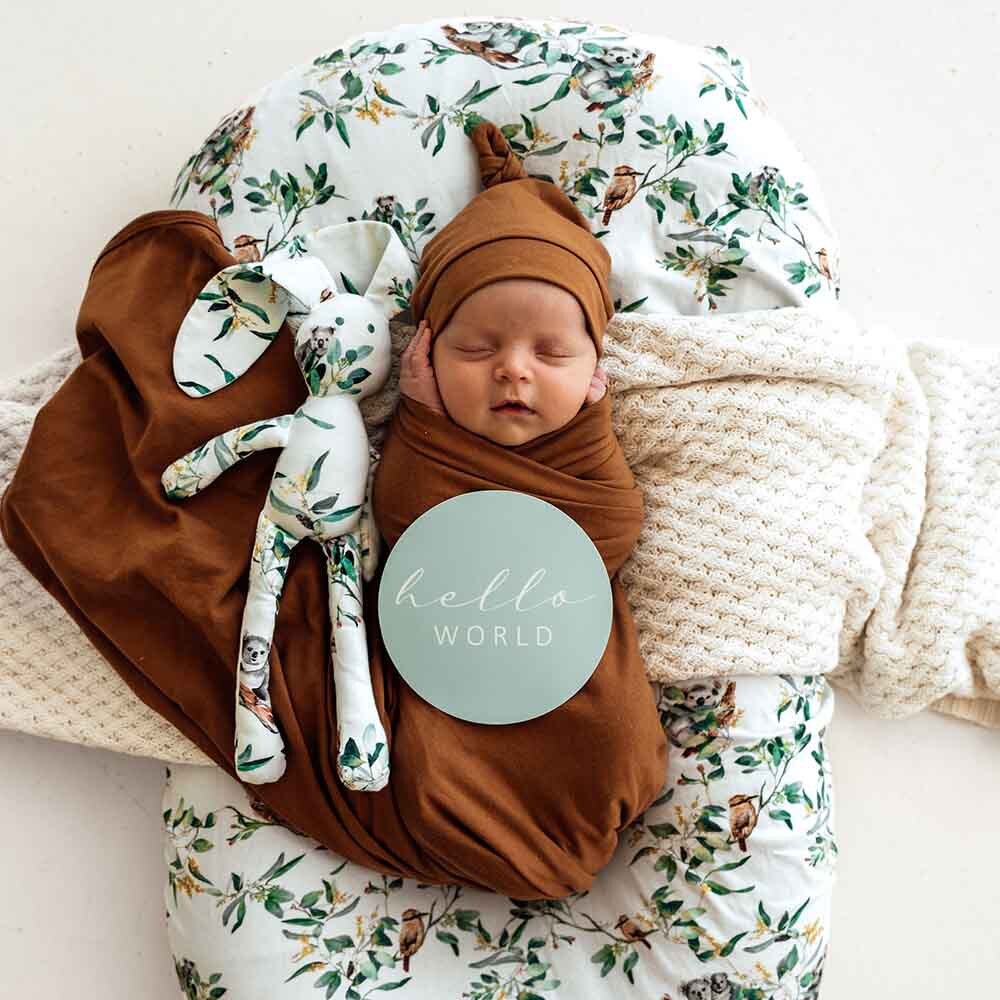 Bronze Baby Jersey Wrap &amp; Beanie Set