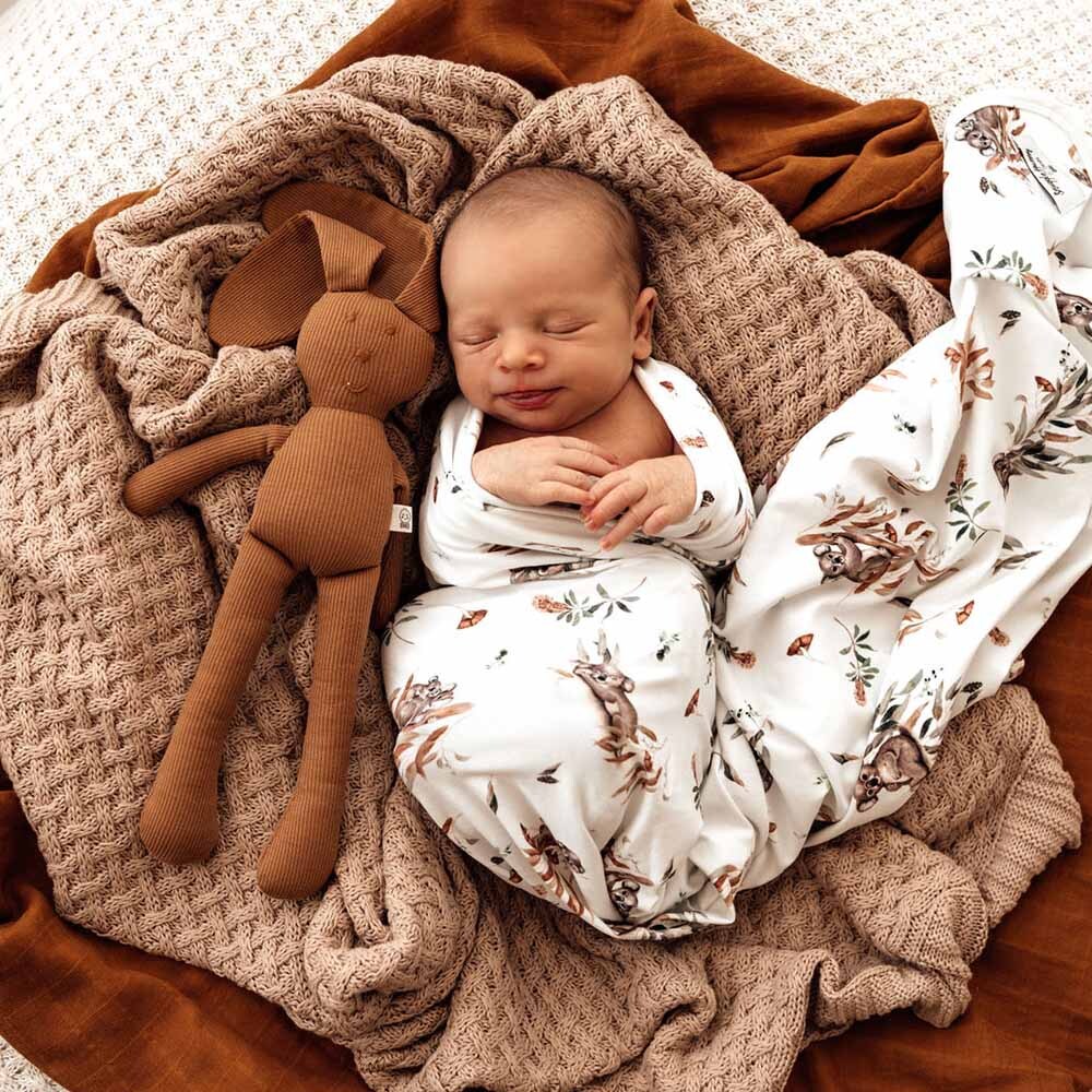 Koala Organic Jersey Wrap &amp; Beanie Set