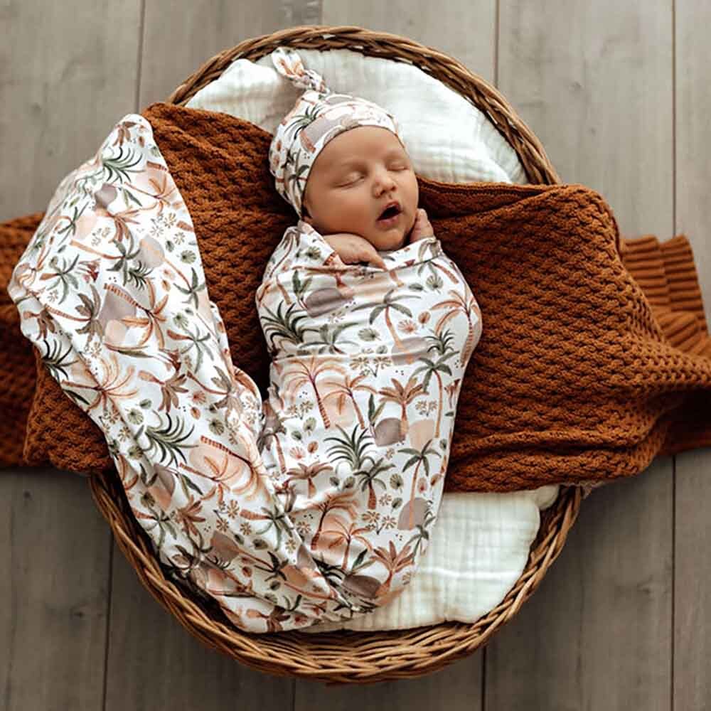 Palm Springs Organic Jersey Wrap &amp; Beanie Set
