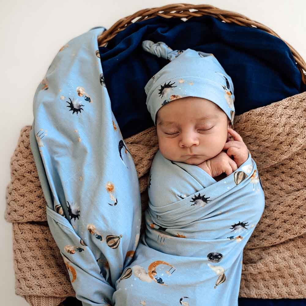 Dream Organic Jersey Wrap &amp; Beanie Set