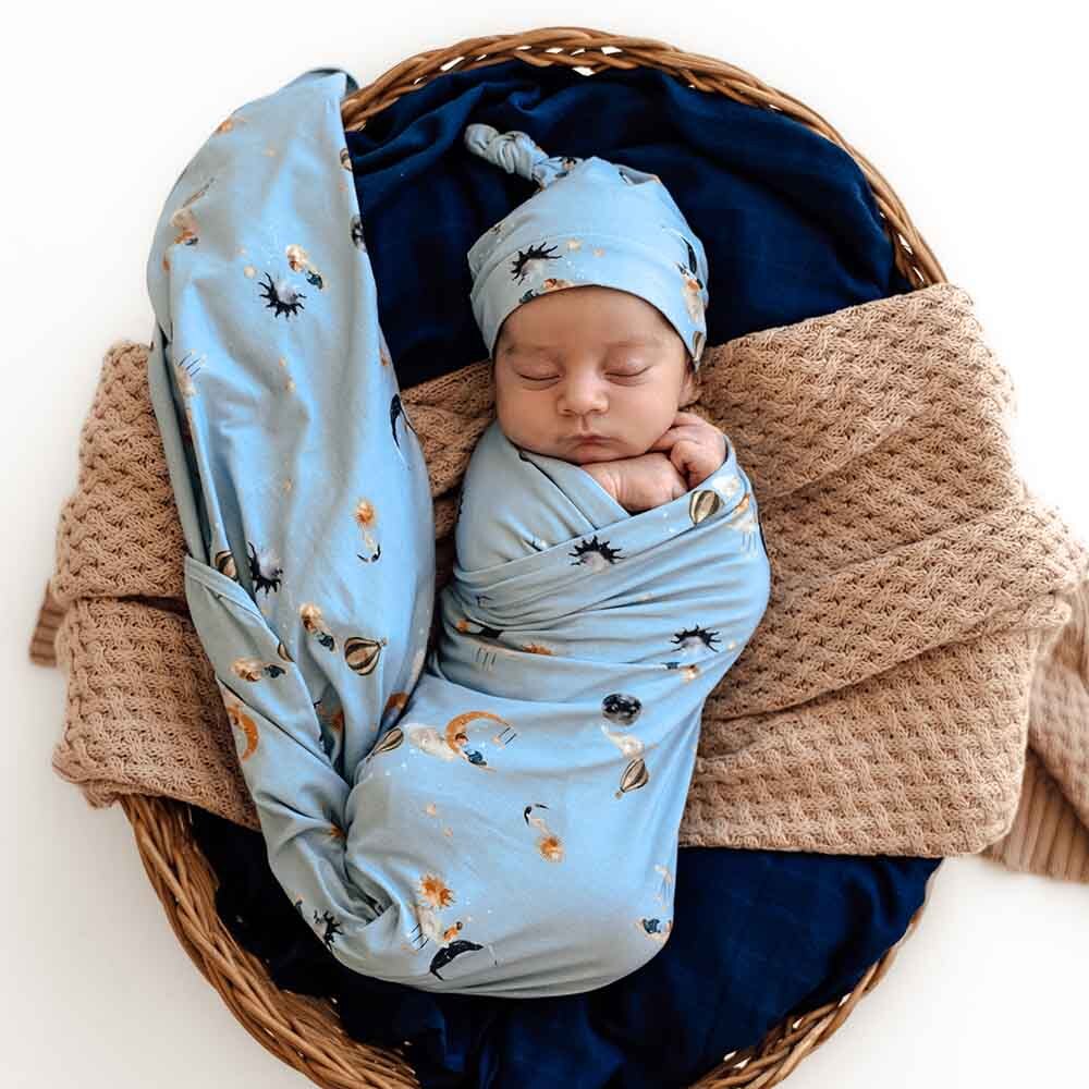 Dream Organic Jersey Wrap &amp; Beanie Set