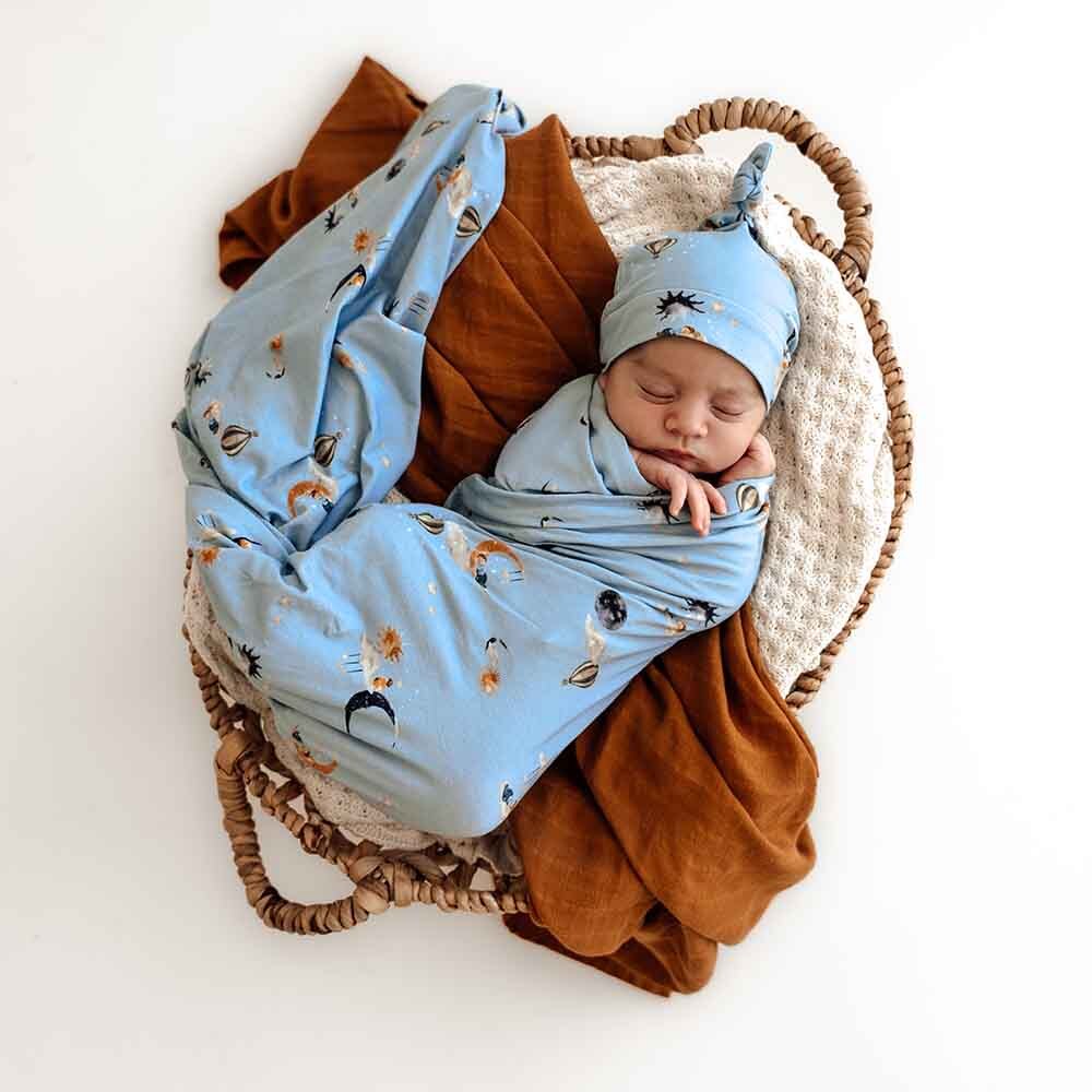 Dream Organic Jersey Wrap &amp; Beanie Set