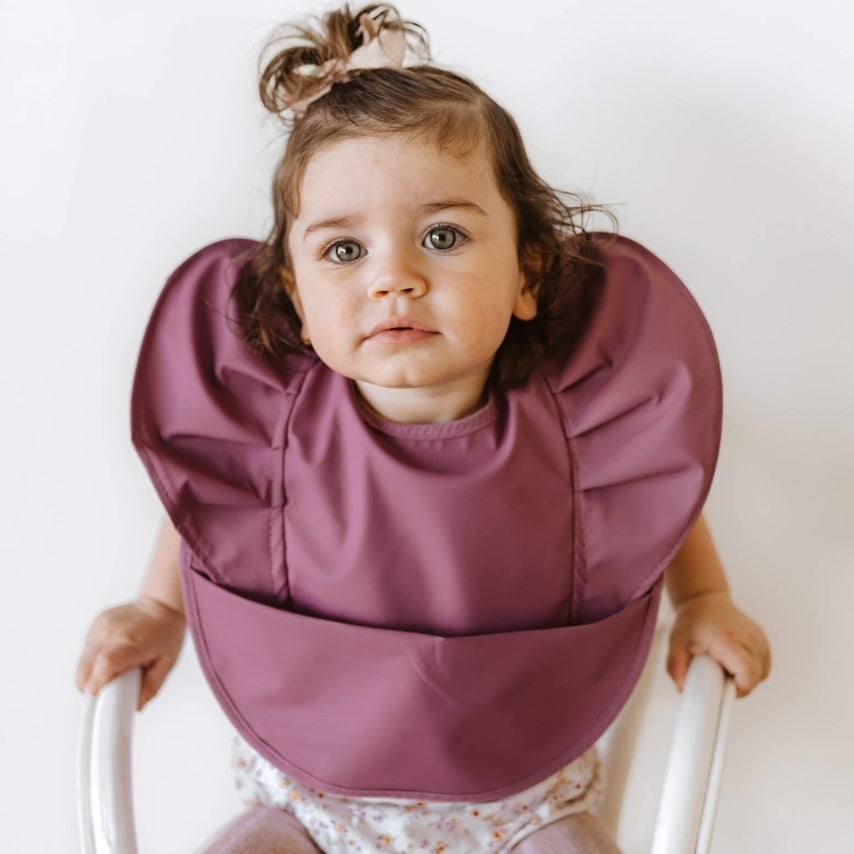 Mauve Frill Snuggle Bib