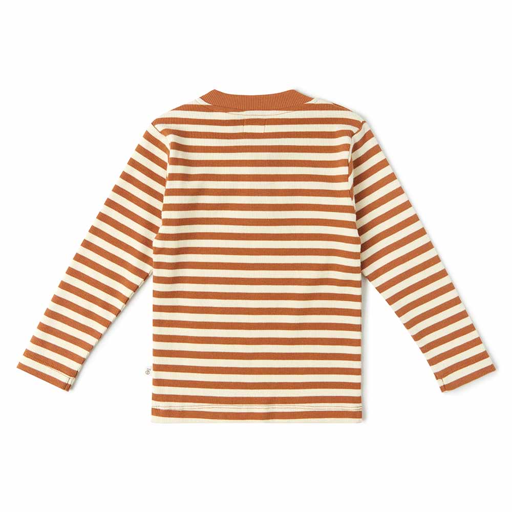 Biscuit Stripe Organic Henley Top