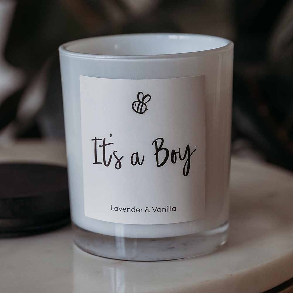 Natural Soy Candle Lavender &amp; Vanilla - It&#39;s a Boy