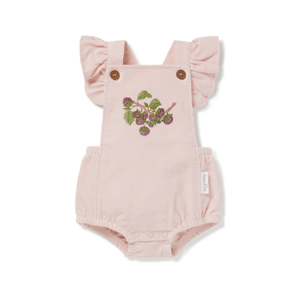 Berry Embroidered Corduroy Playsuit